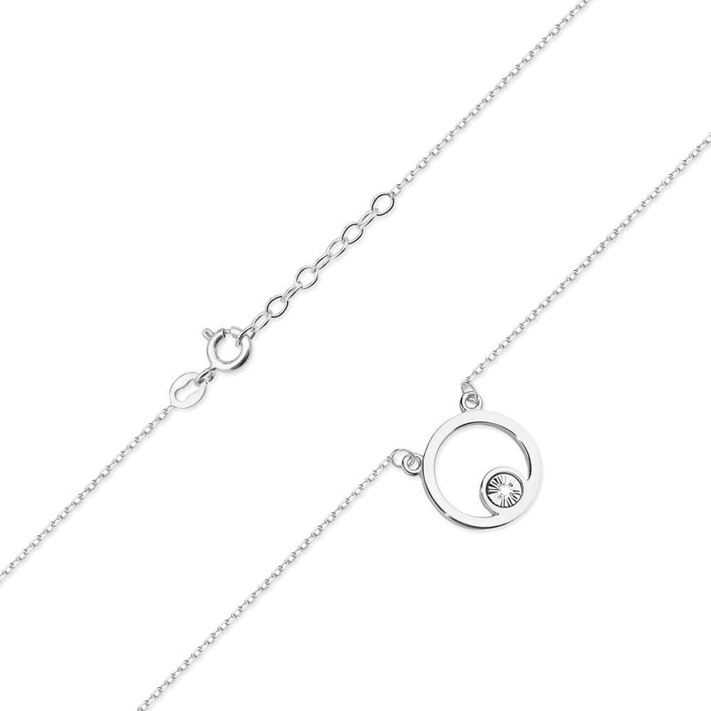 Colier Aur 14K cu Diamant Natural 0.01 ct, imaginea 8 din 8