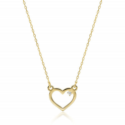 Colier Aur 14K cu Diamant Natural 0.01 ct