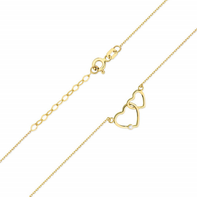 Colier Aur 14K cu Diamant Natural 0.01 ct, imaginea 2 din 5