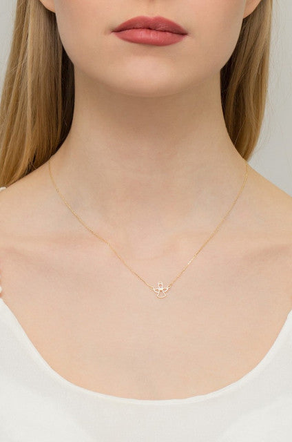 Colier Aur 14K cu Diamant Natural 0.01 ct, imaginea 5 din 9