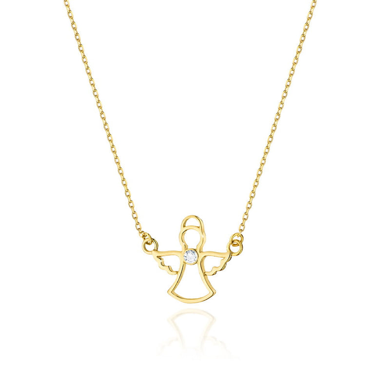 Colier Aur 14K cu Diamant Natural 0.01 ct, imaginea 6 din 9