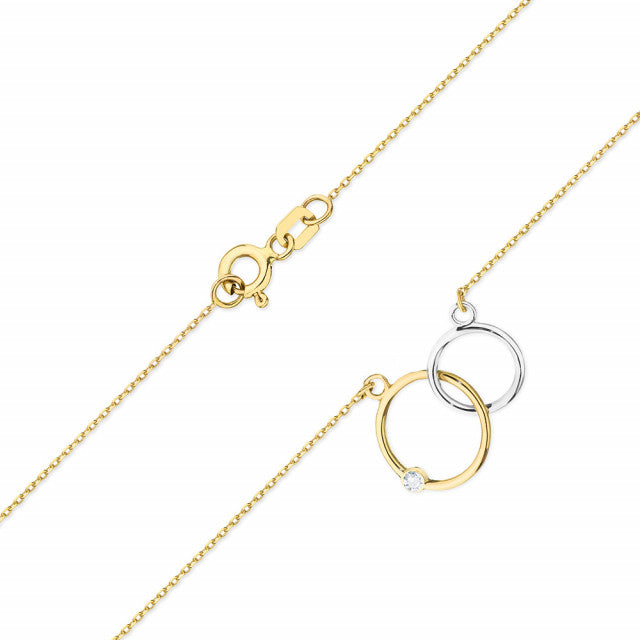Colier Aur 14K cu Diamant Natural 0.01 ct, imaginea 2 din 4