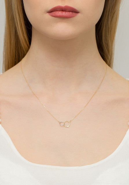 Colier Aur 14K cu Diamant Natural 0.01 ct, imaginea 3 din 4