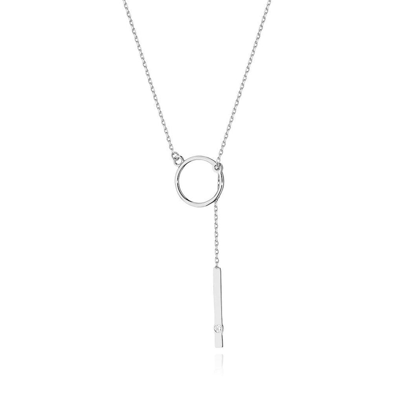 Colier Aur 14K cu Diamant Natural 0.01 ct, imaginea 3 din 4