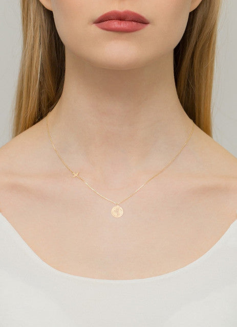 Colier Aur 14K cu Diamant Natural 0.01 ct, imaginea 3 din 3