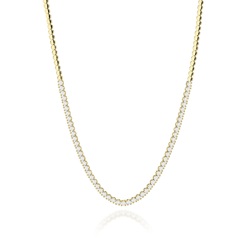 Colier Aur 14K cu Diamante Naturale — Aur galben