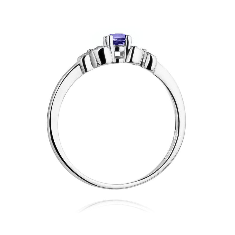 Inel Aur 14K cu Tanzanit 0.15 ct si Diamante Naturale 0.02 ct, imaginea 3 din 12
