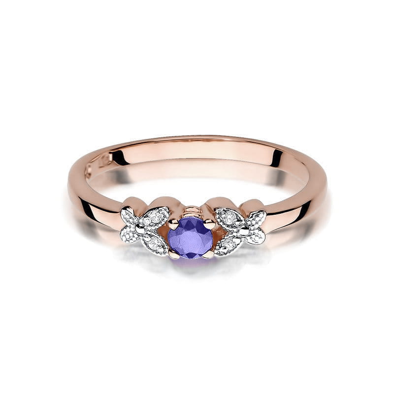 Inel Aur 14K cu Tanzanit 0.15 ct si Diamante Naturale 0.02 ct, imaginea 10 din 12