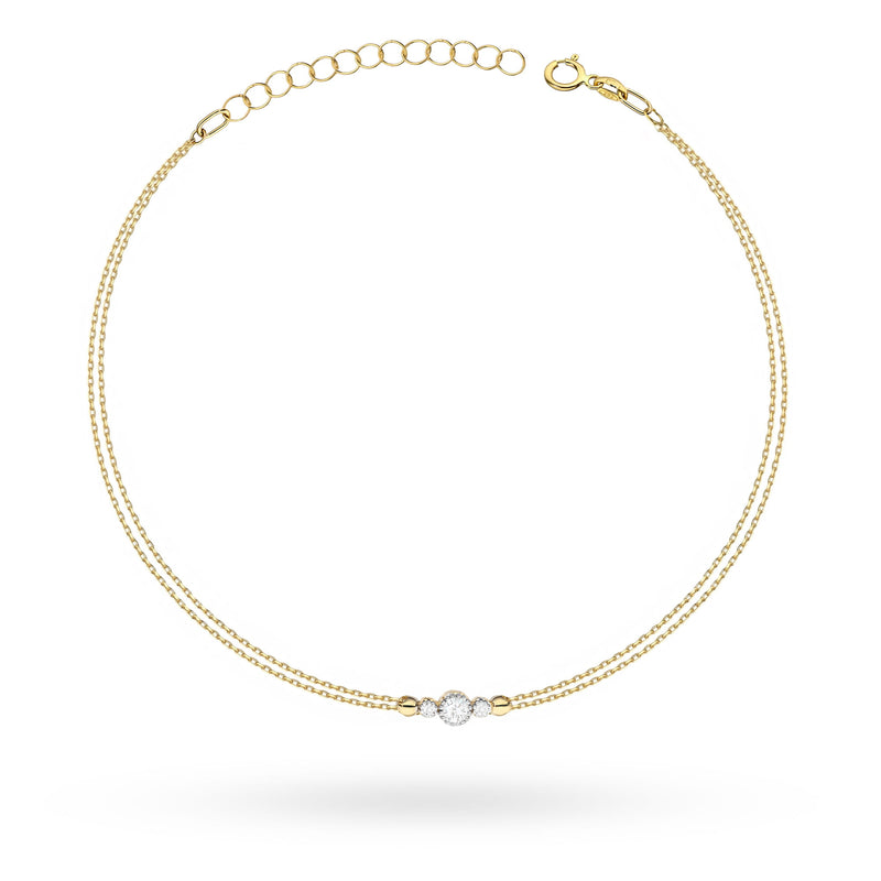 Bratara Aur 14K cu Diamante Naturale 0.13 ct — Aur galben
