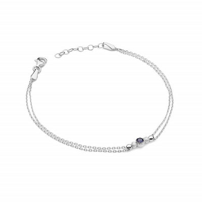 Bratara Aur 14K cu Safir 0.15 ct si Diamante Naturale 0.03 ct