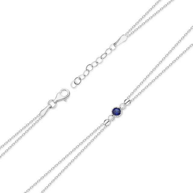 Bratara Aur 14K cu Safir 0.15 ct si Diamante Naturale 0.03 ct, imaginea 2 din 8