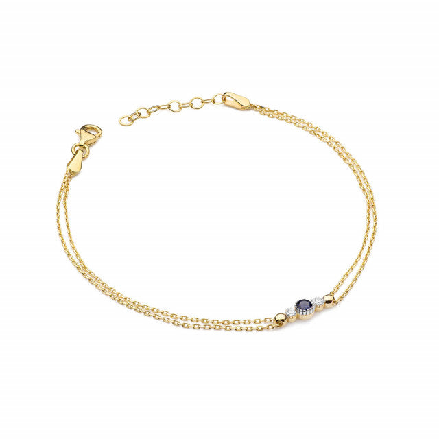Bratara Aur 14K cu Safir 0.15 ct si Diamante Naturale 0.03 ct, imaginea 3 din 8