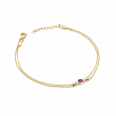 Bratara Aur 14K cu Rubin 0.15 ct si Diamante Naturale 0.03 ct