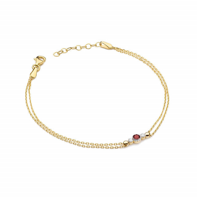 Bratara Aur 14K cu Rubin 0.15 ct si Diamante Naturale 0.03 ct, imaginea 1 din 7