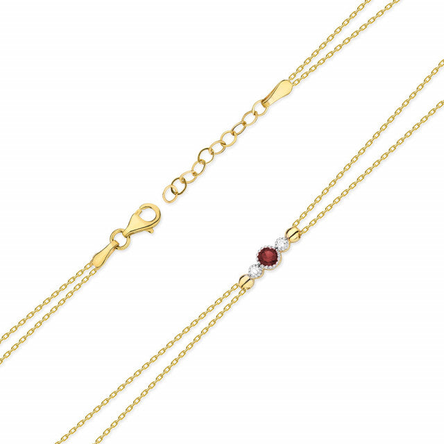 Bratara Aur 14K cu Rubin 0.15 ct si Diamante Naturale 0.03 ct — Aur galben