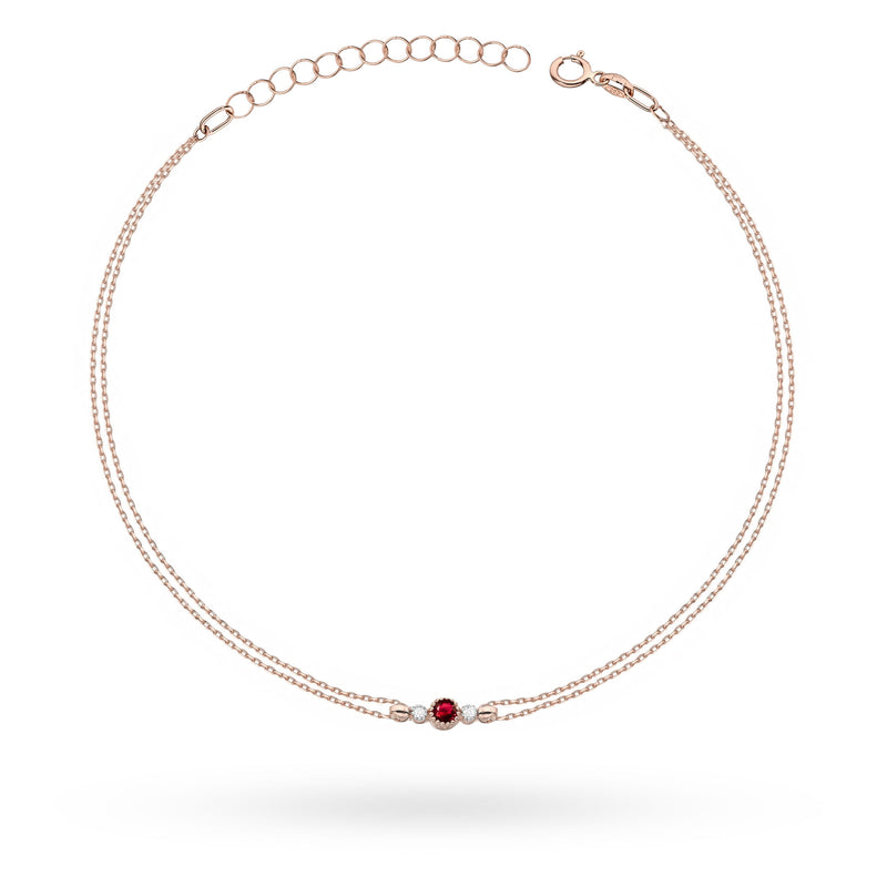 Bratara Aur 14K cu Rubin 0.15 ct si Diamante Naturale 0.03 ct, imaginea 6 din 7