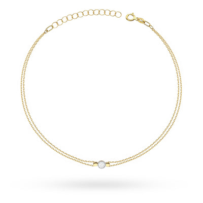 Bratara Aur 14K cu Diamant Natural 0.10 ct