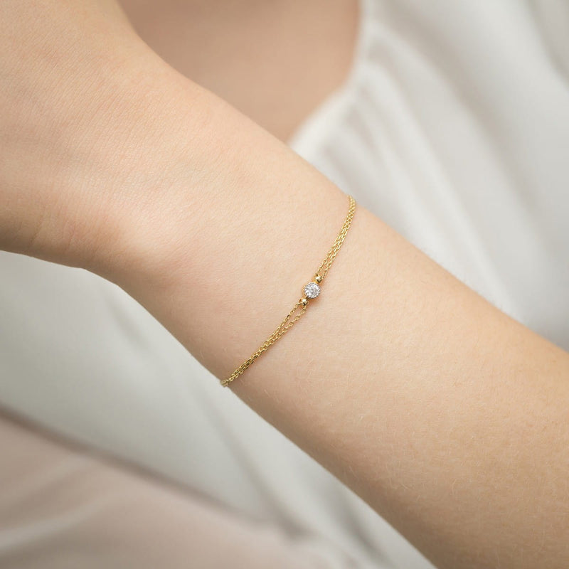 Bratara Aur 14K cu Diamant Natural 0.10 ct, imaginea 2 din 4