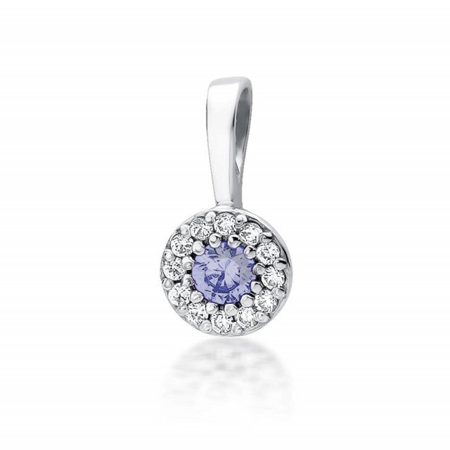 Pandantiv Aur 14K cu Tanzanit 0.15 ct si Diamante Naturale 0.10 ct, imaginea 3 din 4