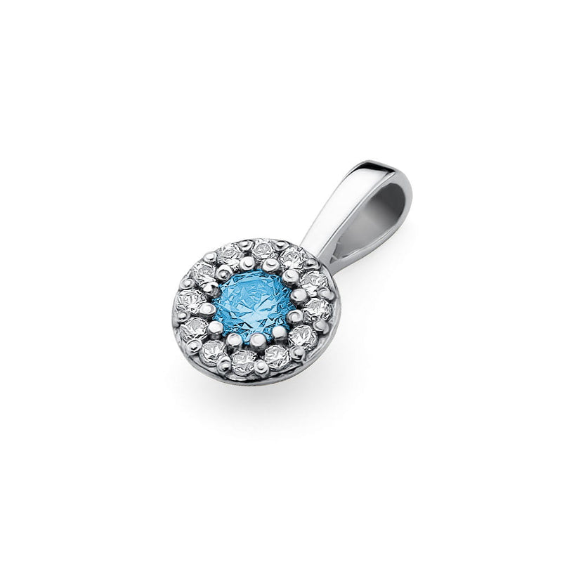 Pandantiv Aur 14K cu Topaz Swiss 0.15 ct si Diamante Naturale 0.10 ct, imaginea 6 din 6