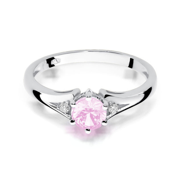 Inel Aur 14K cu Topaz Roz 0.60 ct si Diamante Naturale 0.03 ct, imaginea 6 din 9