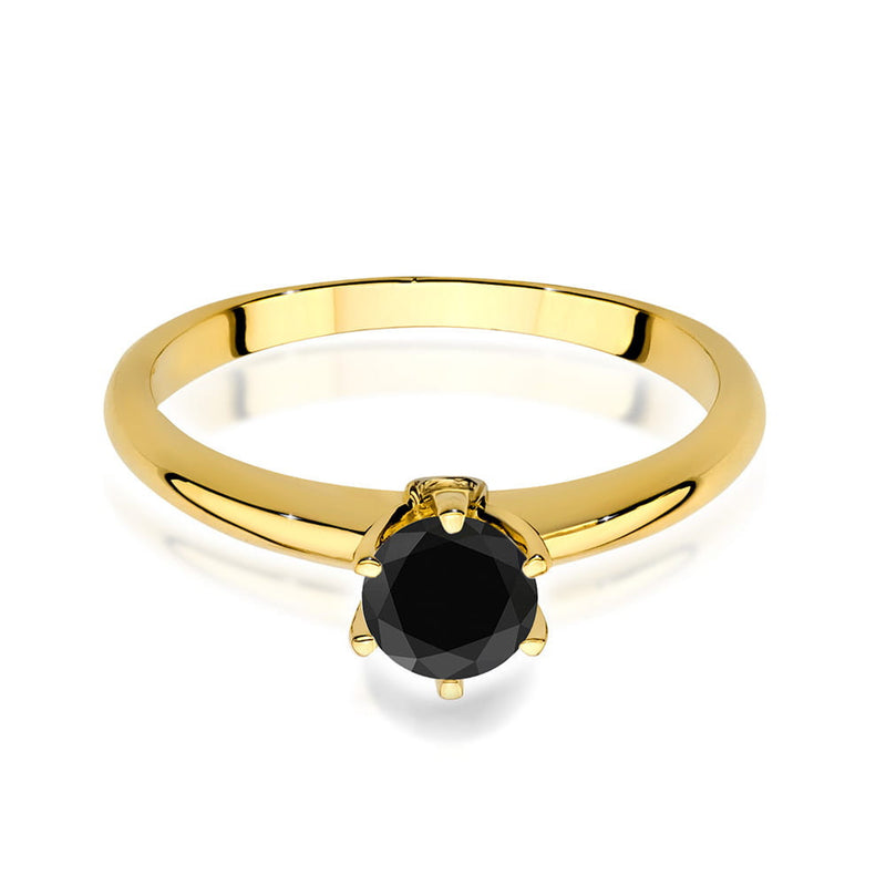 Inel Aur 14K cu Diamante Naturale Albe si Negre 0.54 ct, imaginea 2 din 11