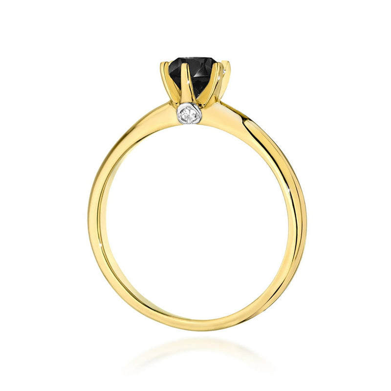 Inel Aur 14K cu Diamante Naturale Albe si Negre 0.54 ct, imaginea 3 din 11