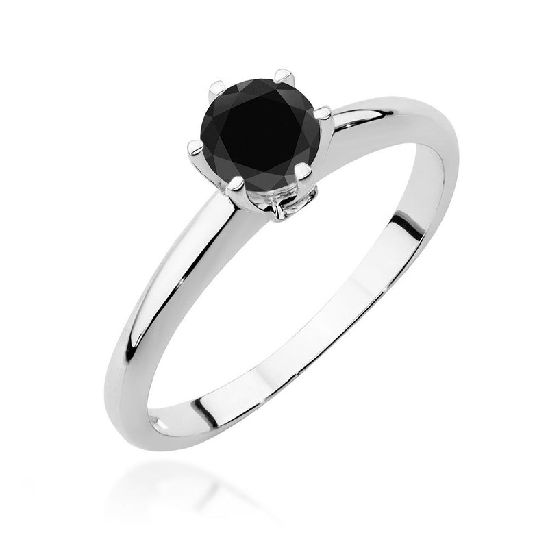 Inel Aur 14K cu Diamante Naturale Albe si Negre 0.54 ct, imaginea 4 din 11