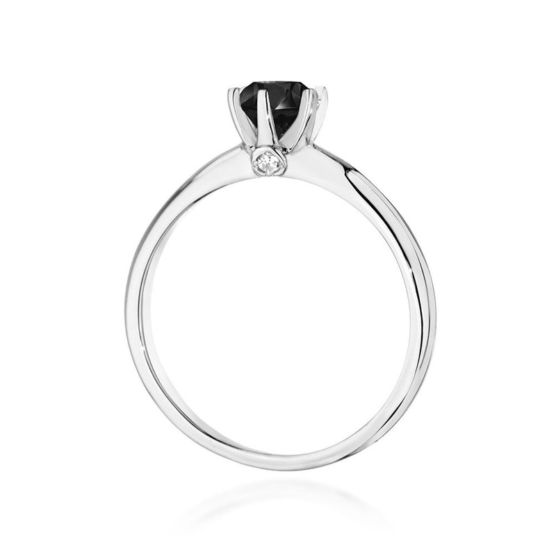 Inel Aur 14K cu Diamante Naturale Albe si Negre 0.54 ct, imaginea 6 din 11