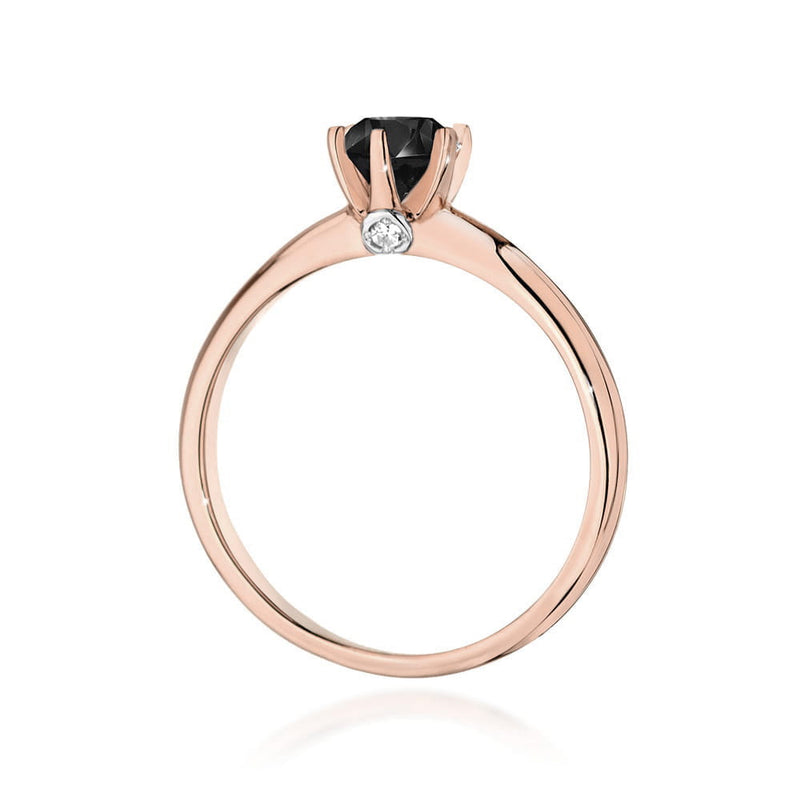 Inel Aur 14K cu Diamante Naturale Albe si Negre 0.54 ct, imaginea 10 din 11