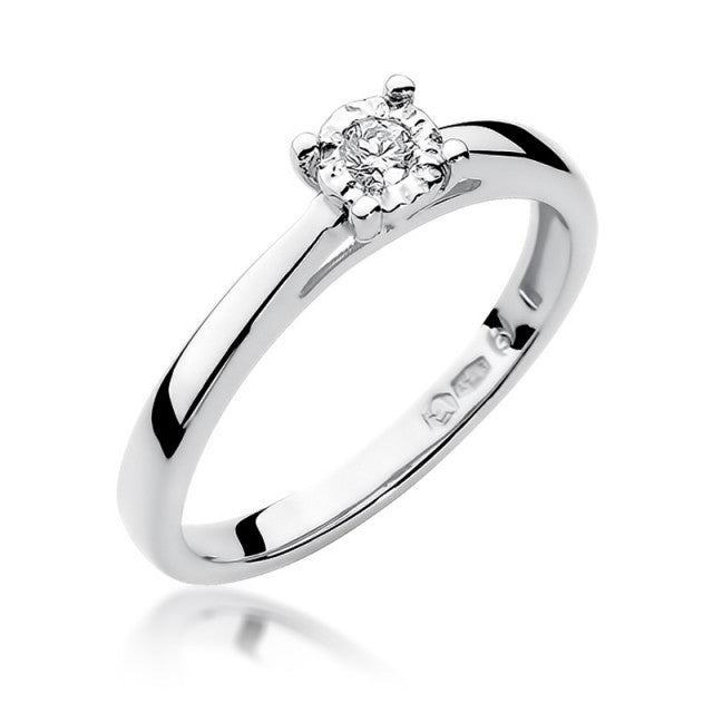 Inel Aur 14K cu Diamant Natural 0.08 ct, imaginea 4 din 11