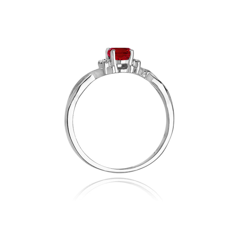 Inel Aur 14K cu Rubin 0.60 ct si Diamante Naturale 0.05 ct, imaginea 7 din 10