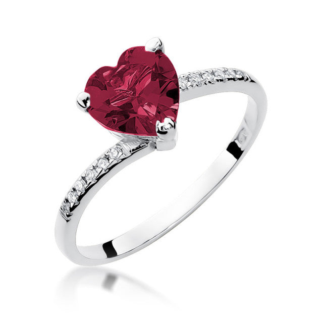 Inel Aur 14K cu Rubin 1.70 ct si Diamante Naturale 0.06 ct, imaginea 5 din 10