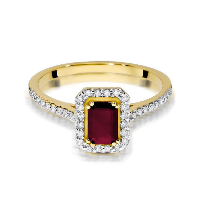 Inel Aur 14K cu Rubin 0.80 ct si Diamante Naturale 0.19 ct, imaginea 2 din 10