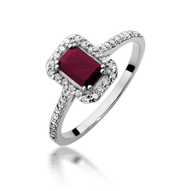 Inel Aur 14K cu Rubin 0.80 ct si Diamante Naturale 0.19 ct, imaginea 5 din 10