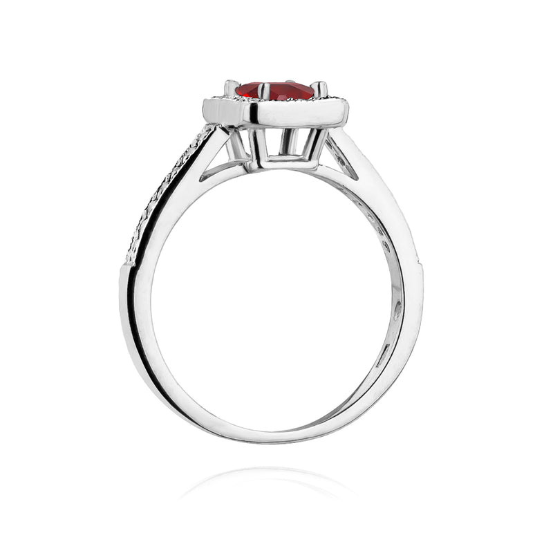Inel Aur 14K cu Rubin 0.80 ct si Diamante Naturale 0.19 ct, imaginea 7 din 10