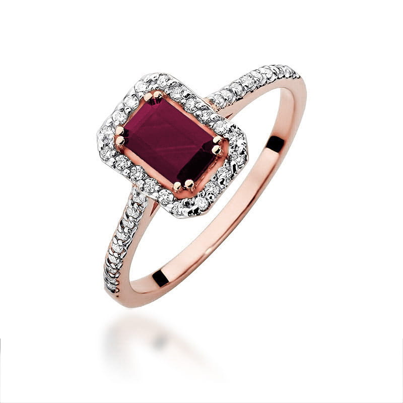 Inel Aur 14K cu Rubin 0.80 ct si Diamante Naturale 0.19 ct, imaginea 8 din 10