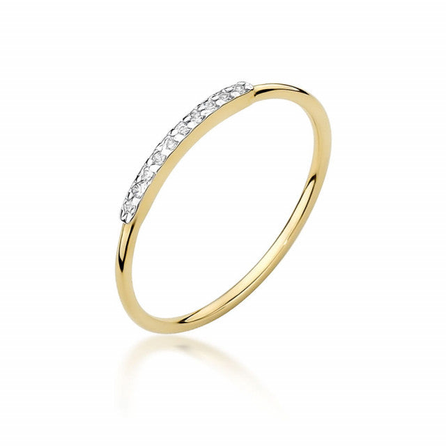 Inel Aur 14K cu Diamante Naturale 0.05 ct — Aur galben