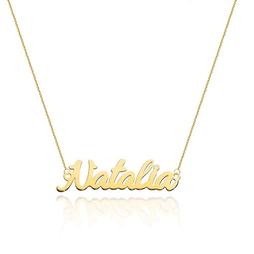 Colier Aur 14K cu Diamant Natural 0.01 ct — Aur galben
