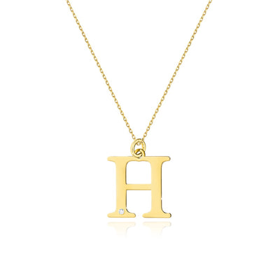 Colier Aur 14K cu Diamant Natural 0.01 ct