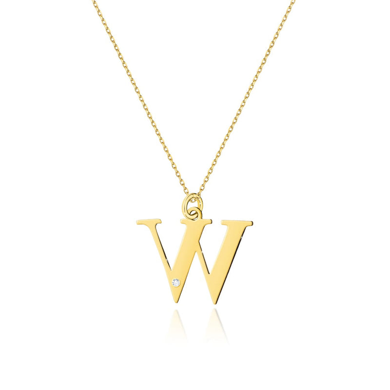Colier Aur 14K cu Diamant Natural 0.01 ct — Aur galben