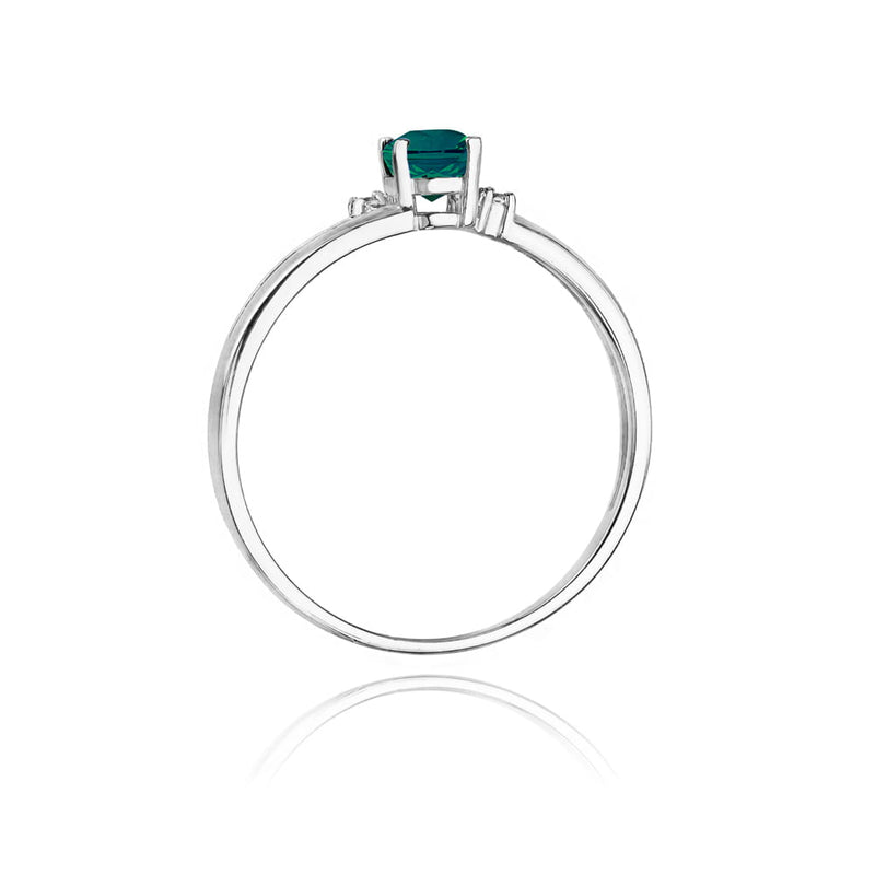 Inel Aur 14K cu Smarald 0.40 ct si Diamante Naturale 0.03 ct, imaginea 7 din 11