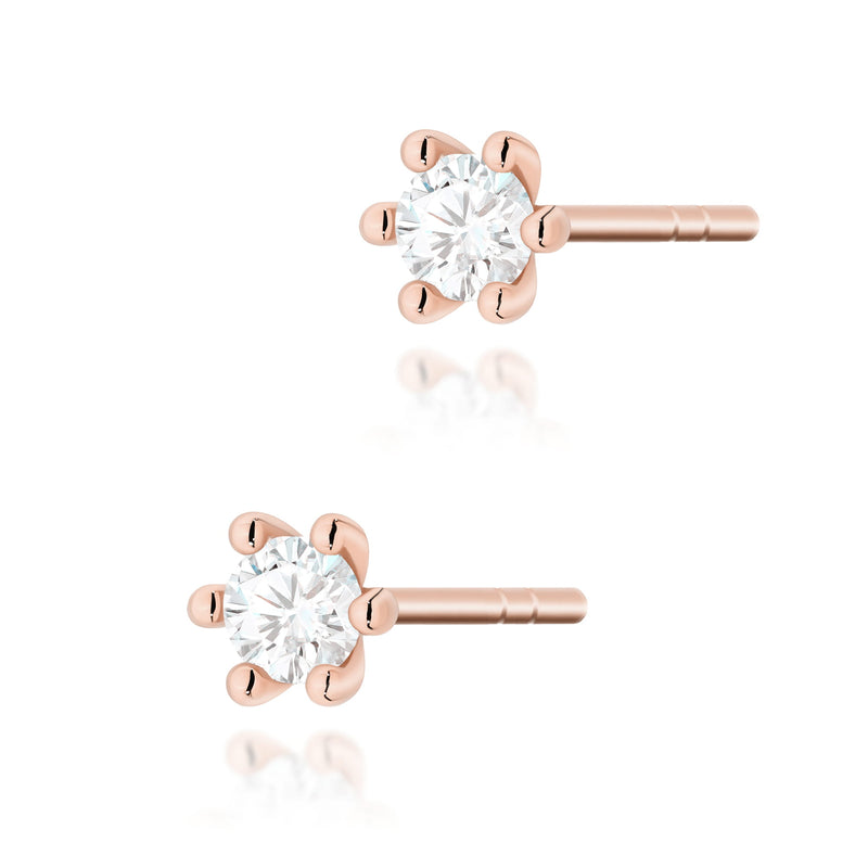 Cercei Aur 14K cu Diamant Natural 0.10 ct, imaginea 5 din 6