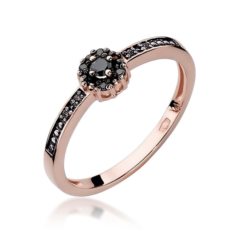 Inel Aur 14K cu Diamante Naturale Negre 0.09 ct, imaginea 8 din 11