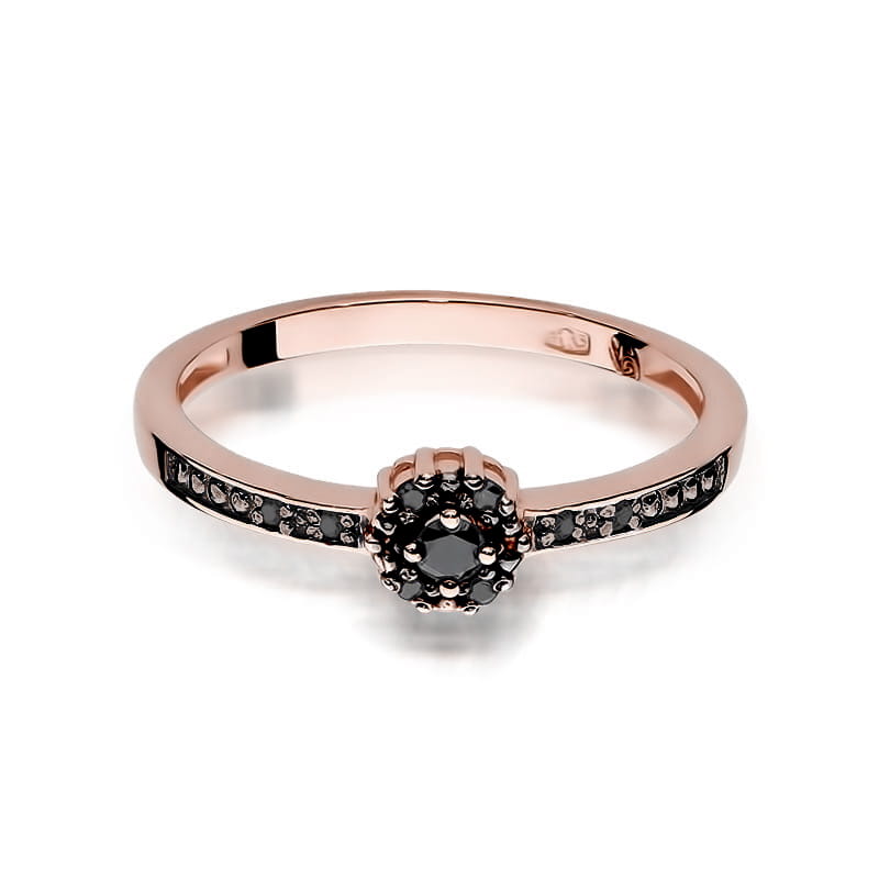 Inel Aur 14K cu Diamante Naturale Negre 0.09 ct, imaginea 9 din 11
