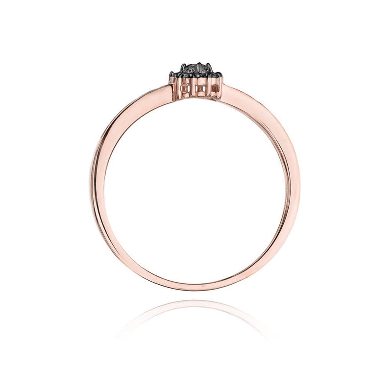 Inel Aur 14K cu Diamante Naturale Negre 0.09 ct, imaginea 10 din 11