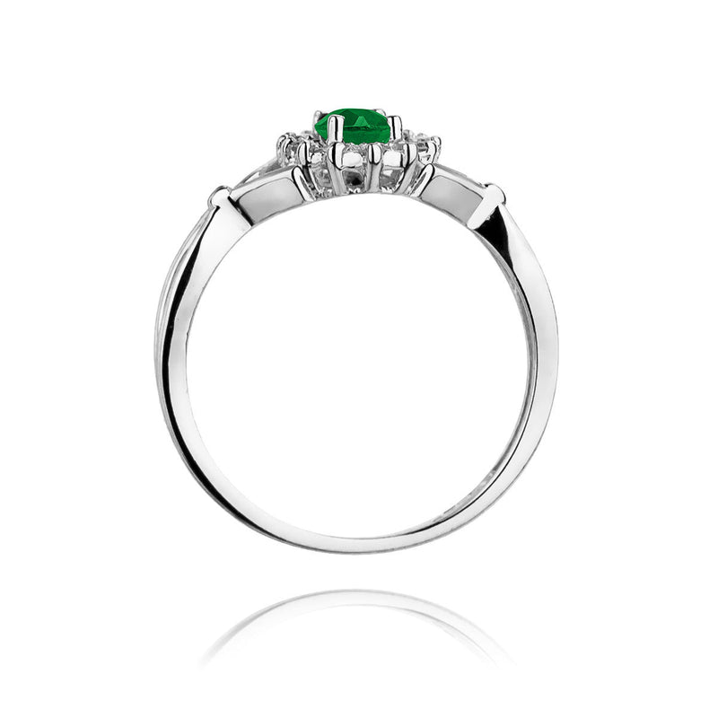 Inel Aur 14K cu Smarald 0.80 ct si Diamante Naturale 0.28 ct, imaginea 7 din 10