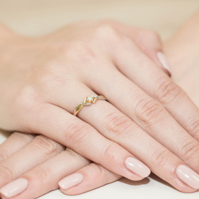 Inel Aur 14K cu Diamant Natural 0.08 ct, imaginea 4 din 11