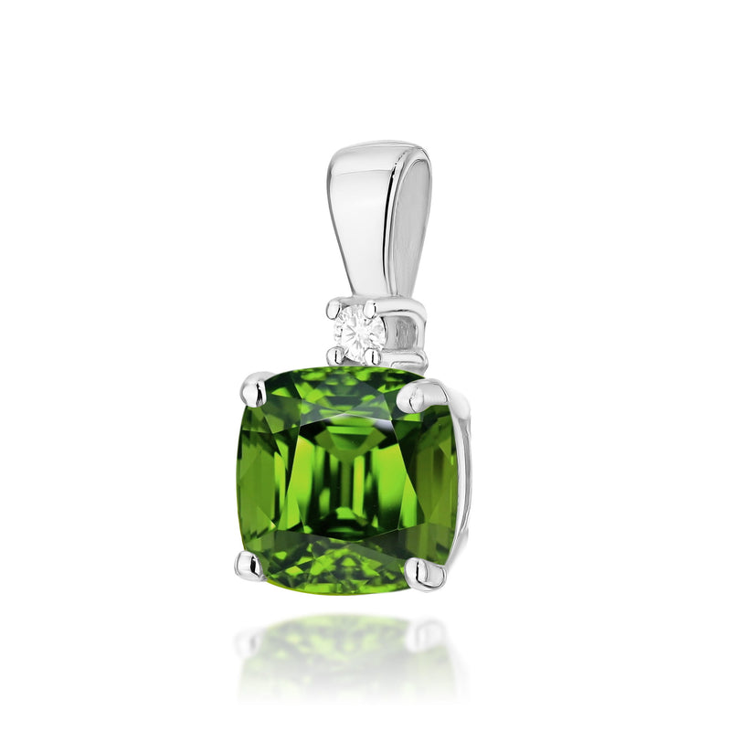 Pandantiv Aur 14K cu Peridot 1.00 ct si Diamant Natural 0.01 ct, imaginea 3 din 6