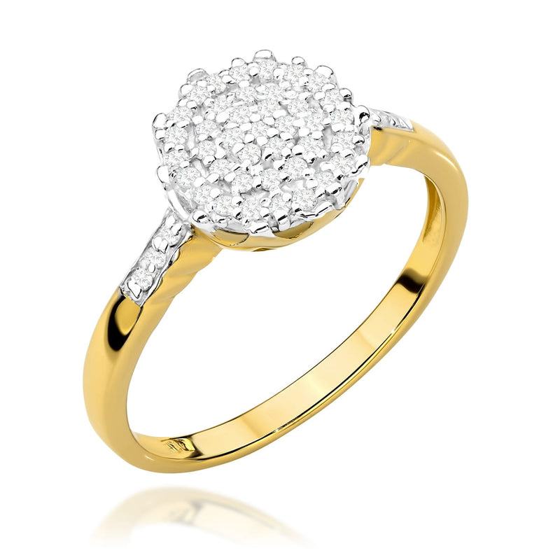 Inel Aur 14K cu Diamante Naturale 0.23 ct — Aur galben